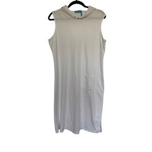 Fresh Produce Sleeveless Hooded Coverup Dress, M